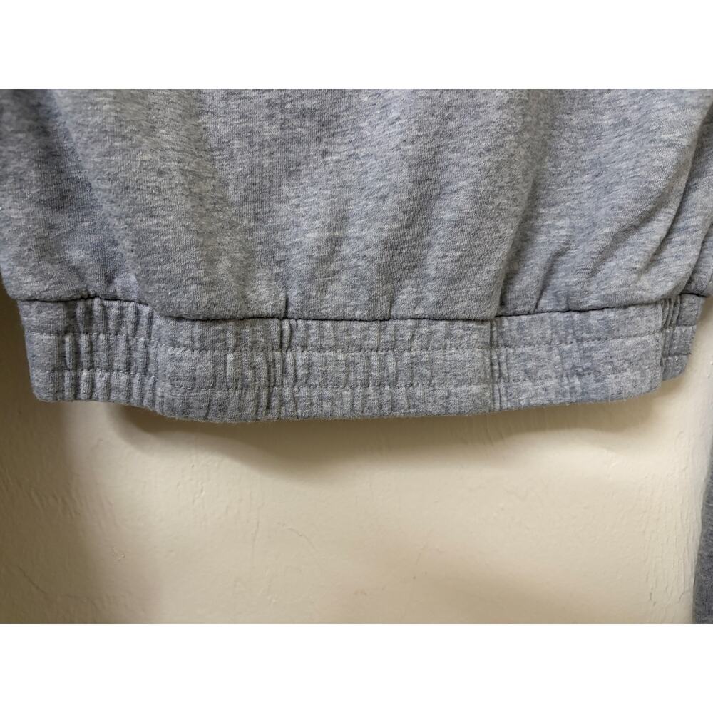 Kittenish Cropped Sweatshirt S Gray Leopard Stripe Sleeve Jessie James Decker - Picture 4 of 9